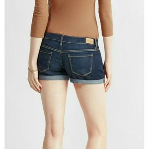 Aeropostale Dark Wash Cuffed Denim Midi Shorts